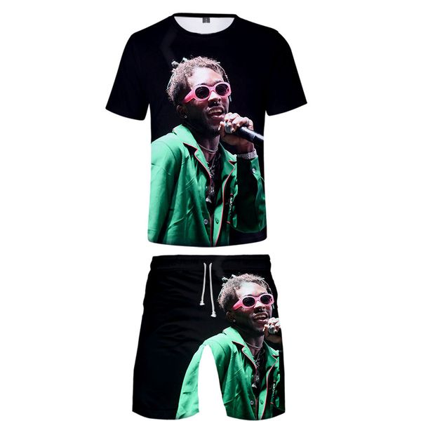 

men designer tracksuits fashion tyler the creator peripheral set short pants 2pcs sets males 3d clothes, Gray