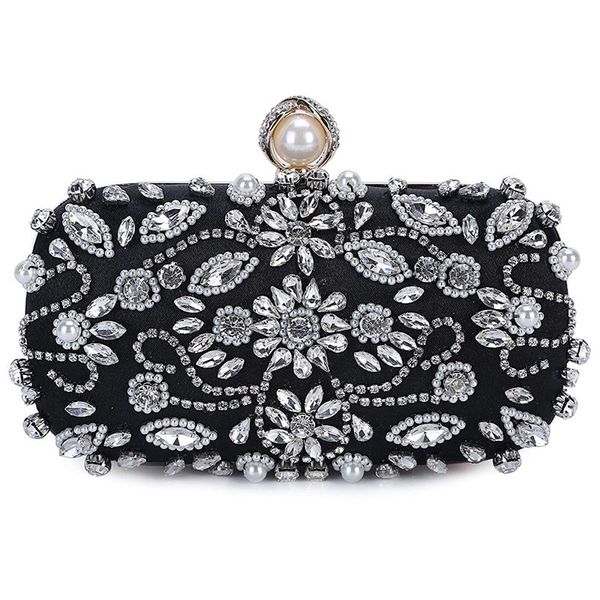 

women noble crystal beaded evening bag wedding clutch purse