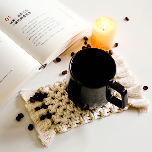 

table mat cotton thread coasters bowl and saucepan padded thermal mat nordic simple cotton and linen table mats