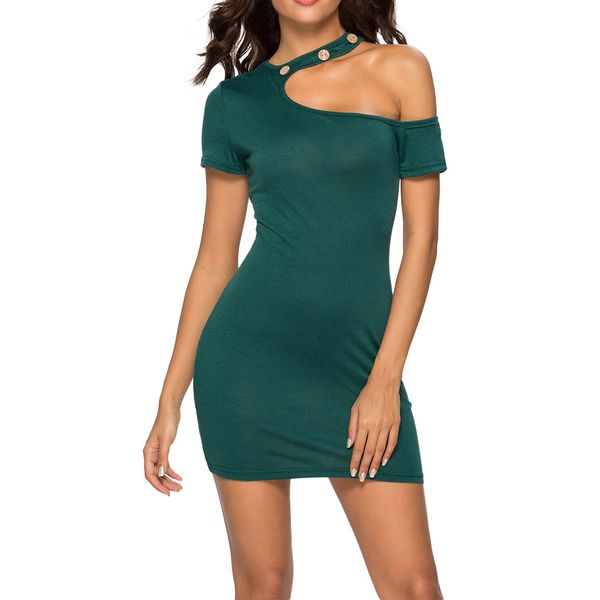 

2019 fashion dress female women summer casual short sleeve solid off shoulder daily mini dress elbise robe femme vestidos, Black;gray