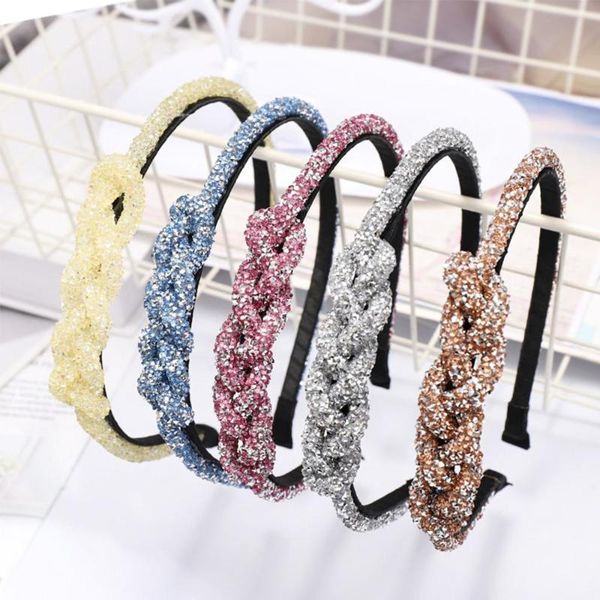 

other 1pc women headband rhinestone weaving bezel fairy fashion head hoop headdress sweet simple handmade hair accessories, Golden;white