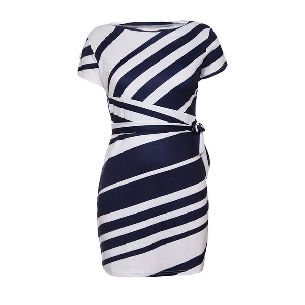 

women's dress casual comfortable dress round neck short sleeve diagonal stripes slim fit mini, Black;gray