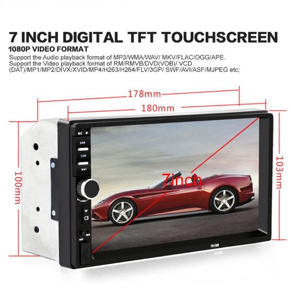 

2017 7018b 7-дюймового bluetooth аудиовхода сенсорного экрана автомобиль радио car audio stereo mp3 mp5-плеер usb поддержка sd / mmc hot sal