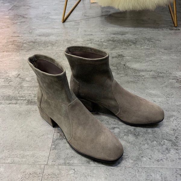 

high-quality designer women's shoes low tube classic italian boots fabric water-dyed calf leather high breathable and comfortable silk, Black