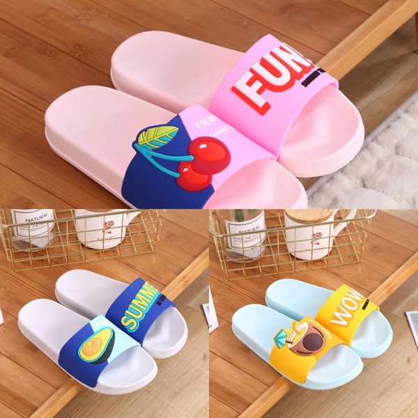 

children' cartoon summer fruit anti-skid parent-child couples indoor and outdoor home fruit slippers slippers female outdoor wear, Black;grey
