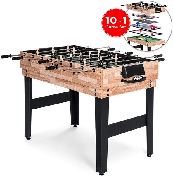 

лучший выбор продуктов 2x4ft 10-in-1 combo game table set w / pool, настольный футбол, пинг-понг, хоккей, боулинг, шахматы и многое другое