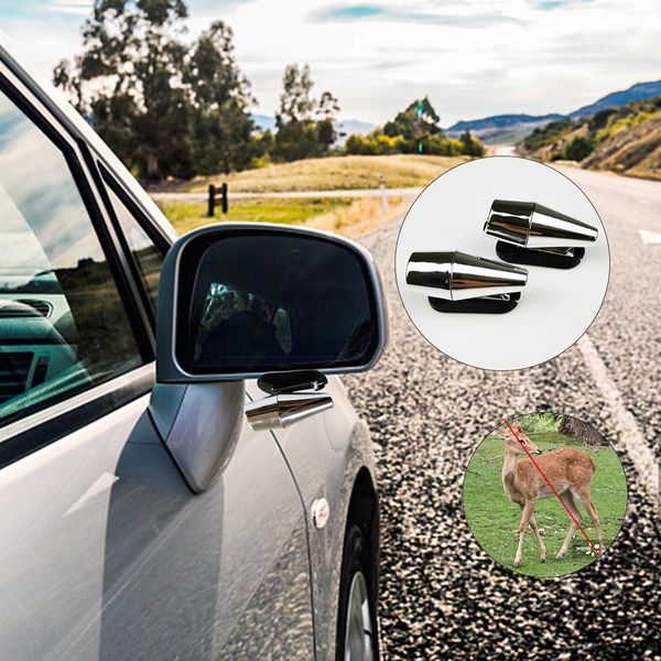 

new style 2pcs car deer warning whistle deer alert device removable bell wind/ultrasonic tool black silver optional