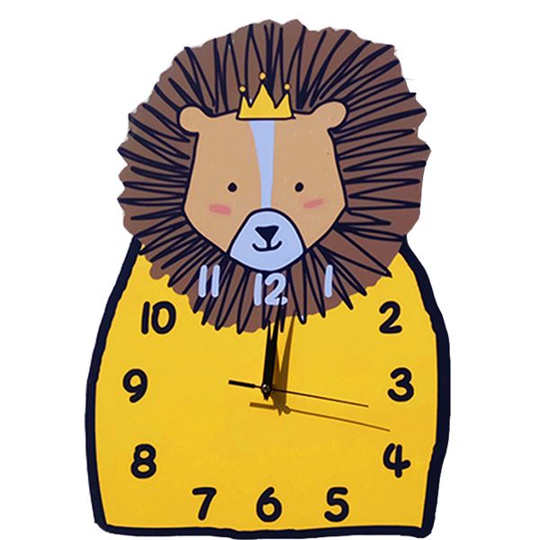 

nordic lion mute cartoon wall clock living room bedroom clock cute children's room classroom home decor kitchen bb50wc