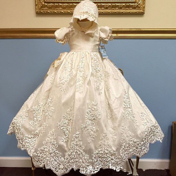 

new style royal baby lace with diamond long baby baptism gown support, Red;yellow