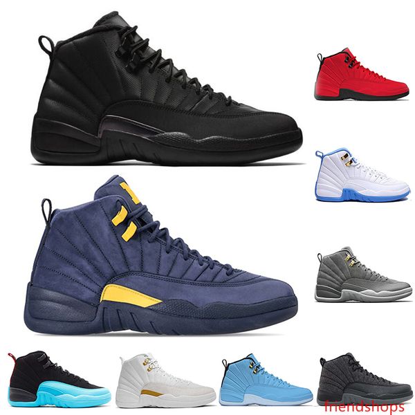 

2019 new mens basketball shoes winterized wntr gym red michigan black bordeaux 12 the master flu game taxi sports sneaker trainers size 7-13