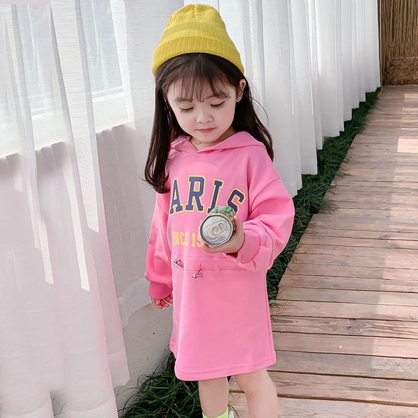 

платье для девочек hoodie вскользь девушки платье весна длинным рукавом сдвиг детская одежда 1-6t, Red;yellow