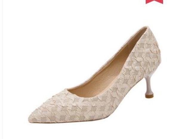 

women's shoes in spring and autumn high fine heel pointed end suede@4077, Black