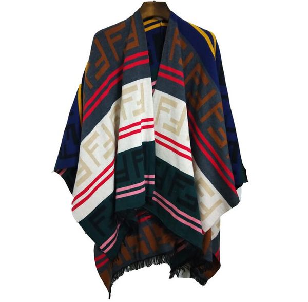 

loose knitted wool blanket sell women's cape and poncho letter tassels cloak poncho cape outwear coat shawl