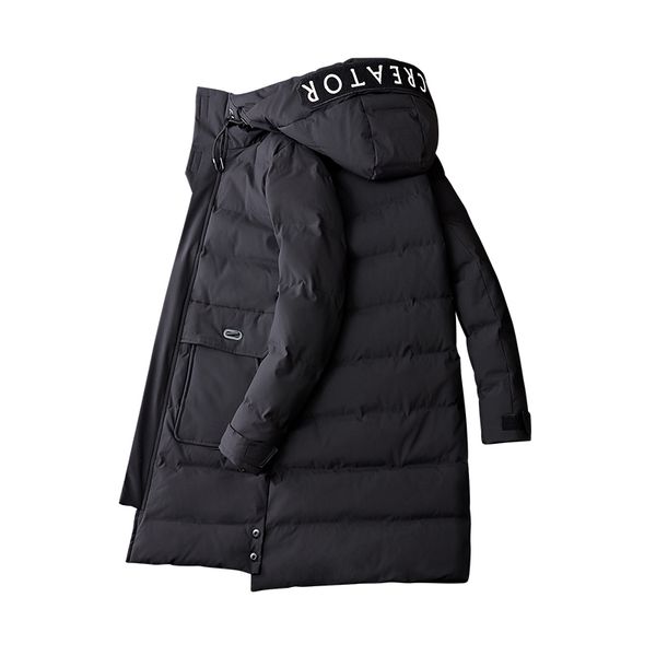

2018 fahsion korean men's winter jacket men long thick parkas mens warm overcoat male casual coat hooded 3xl 4xl high quality, Black