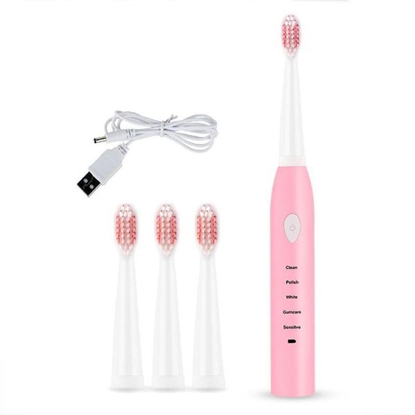 

electric toothbrush with 5 replacement heads sonic rechargeable electric tooth brush full automatic waterproof toothbrush