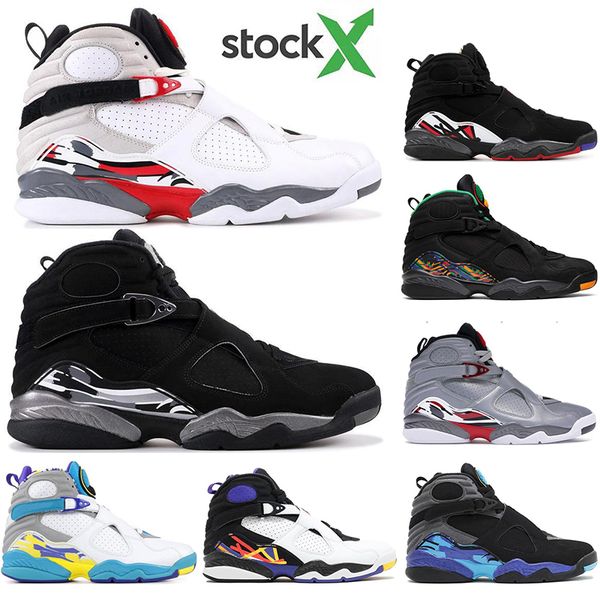 

with socks new 8s men basketball shoes 8 chrome aqua countdown pack playoff tinker sports sneakers size 41-47