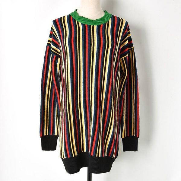 

women's knitwear coloring erection knitting beggar broken crew neck colour bar easy sleeve head sweater woman lace crochet dresses, White