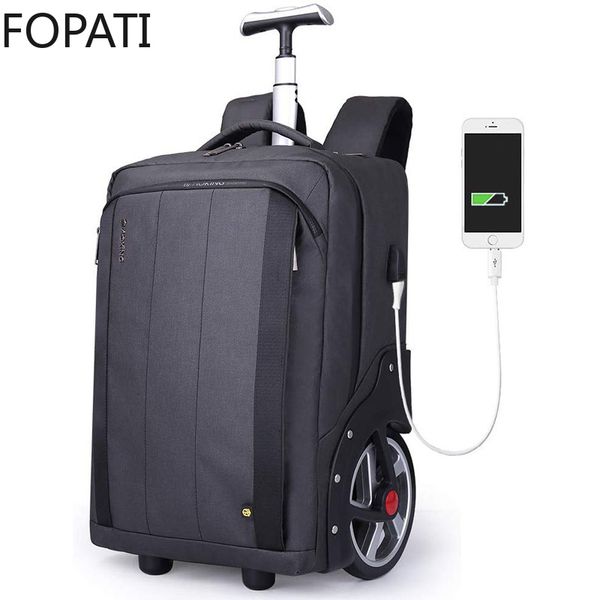 

40l большой емкости водонепроницаемый 18 " ноутбук тележка рюкзак с usb charing порт прокатки багажа для бизнес-офиса дорожные сумки
