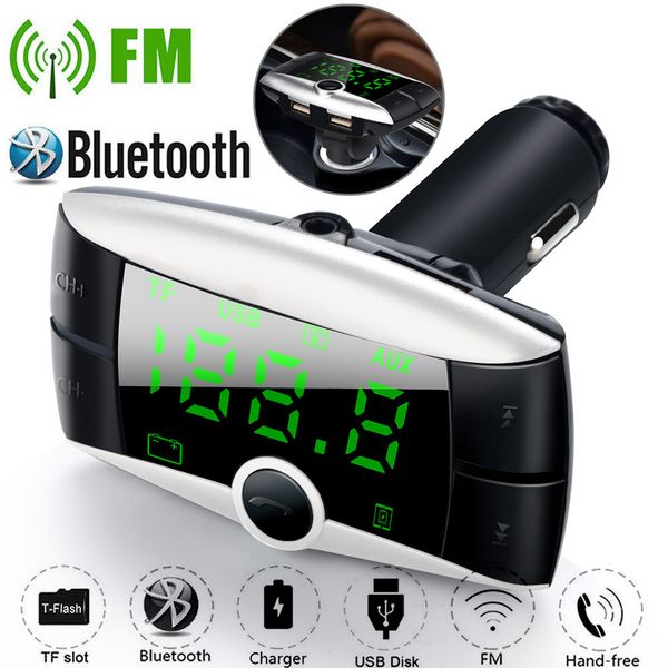 

1pc wireless bluetooth fm transmitter modulator car kit mp3 player dual usb car charger for dropship or wholesale