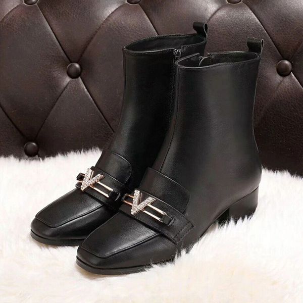 

fashions medium tube boots ladies' boots high-end all leather comfortable casual shoes, martin high heel classic size35-39, Black