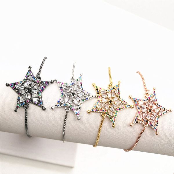 Circonia cúbica CZ Link Pulsera 14k Oro Blanco