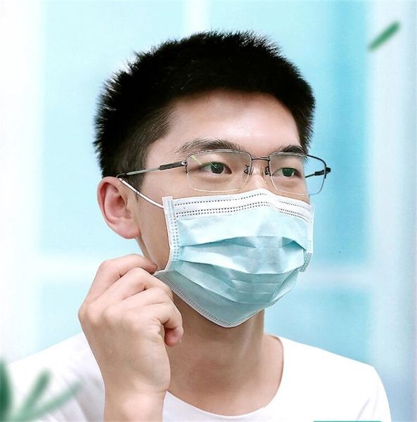 

dhl ship in stock faceearloop mask blue non woven ear loop 3ply dust mascarillas mouth masks fedex 8ork