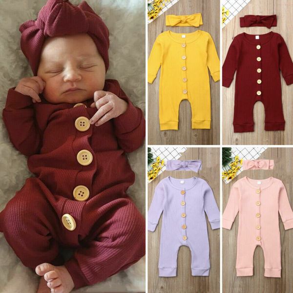 

newborn baby girl boy autumn clothes knitted romper jumpsuit 2pcs outfits set