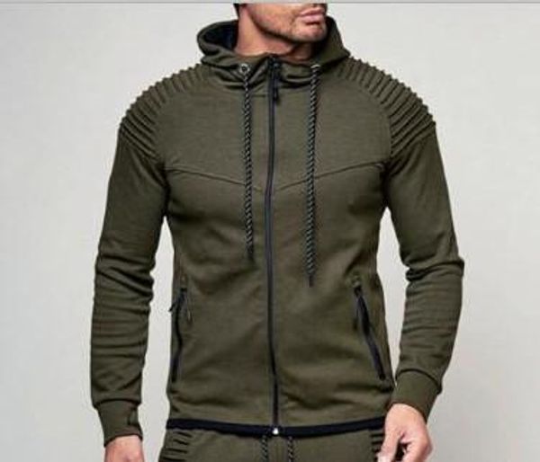 

hoodies men's sweater decorative zip neckline hooded long sleeve fashion zip pocket sweatshirt new arrival