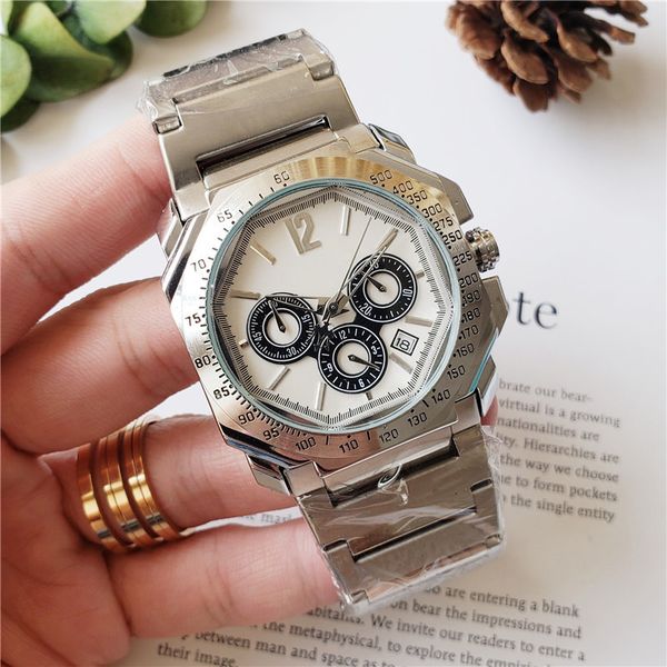 

42mm square dial brand designer men women fashion quartz watch sports watch luxury stainless steel full-featured satch orologio di lusso, Slivery;brown