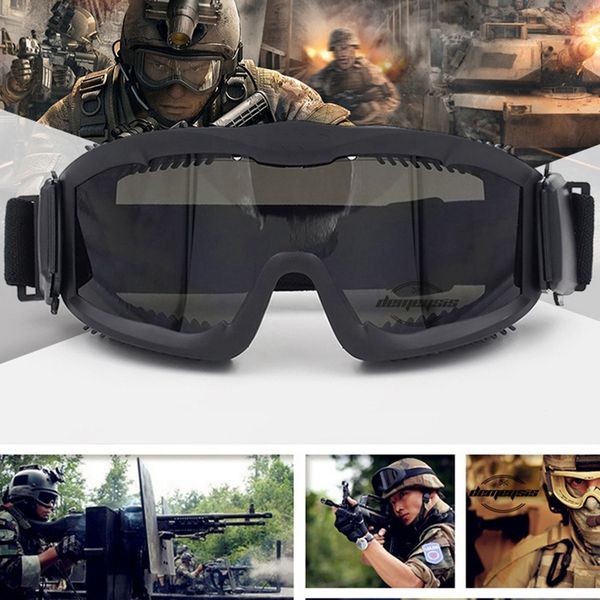 

quality tactical goggles shooting glasses for men 3 lens motorcycle windproof wargame