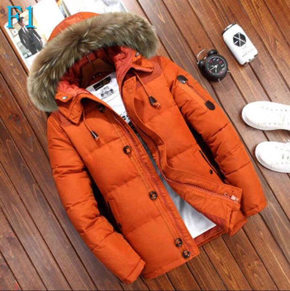 

mens down jacket winter men short fur hood four color available duck down thick fur collar men outdoor winter warm coat  tidef4, Black