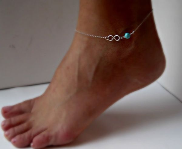 

europe and america new trend small jewelry simple summer versatile luck 8-word simple beaded bracelet anklet, Red;blue
