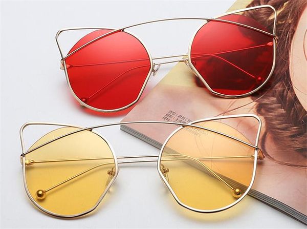 

мода женщины мужчины личность cat eye солнцезащитные очки с оправой из легкого сплава солнцезащитные очки анти-уф очки очки a, White;black