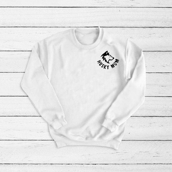 

husky mom sweatshirt dog mom husky womens crewneck sweatshirts harajuku ladies funny cute clothes moletom feminino, Black