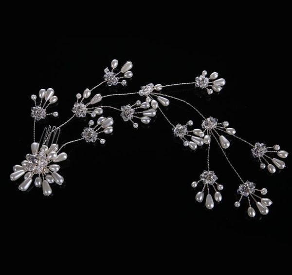 

pearl handmade hair band wedding dress accessories children's show headwear, Silver