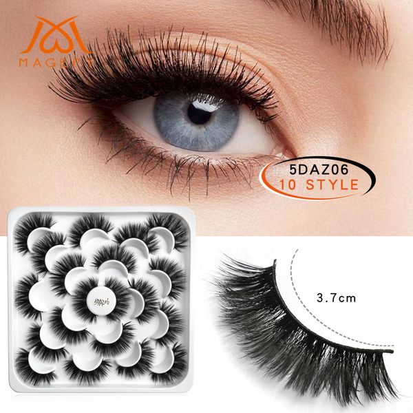 

newly makeup 5d mink false eyelashes naturally thick handmade full strip eyes lashes 10 pairs per pack 8 styles for choice
