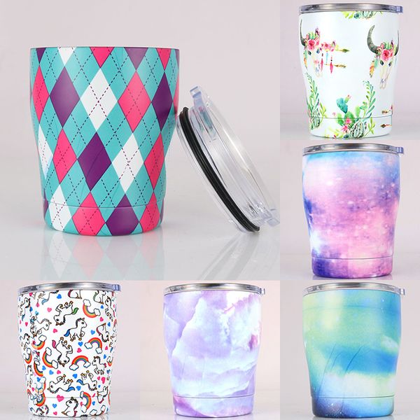 

стаканы из нержавеющей стали окрашенные бокал с крышками бокалы для кофе без стеблей пивные кружки 12 унций кухня столовая бар посуда 7 диза