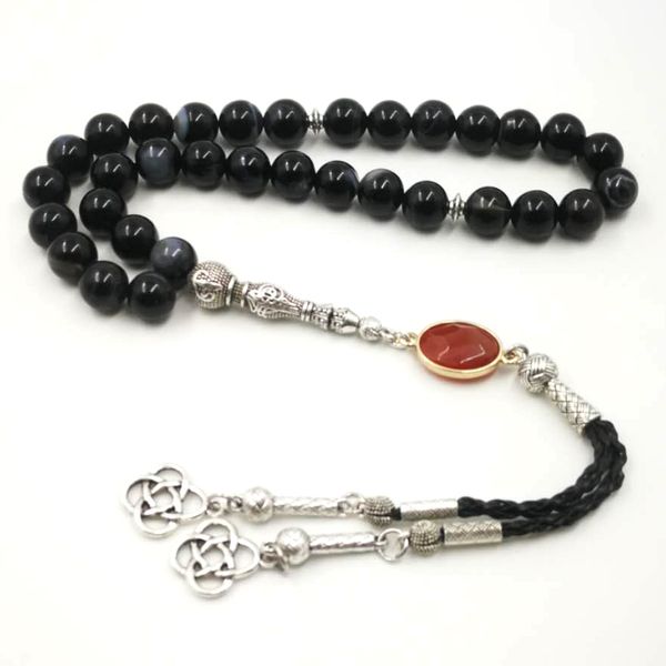 

agates tasbih man's bracelets misbaha prayer 33 66 99 accessories personality gift for muslim man or women, Black