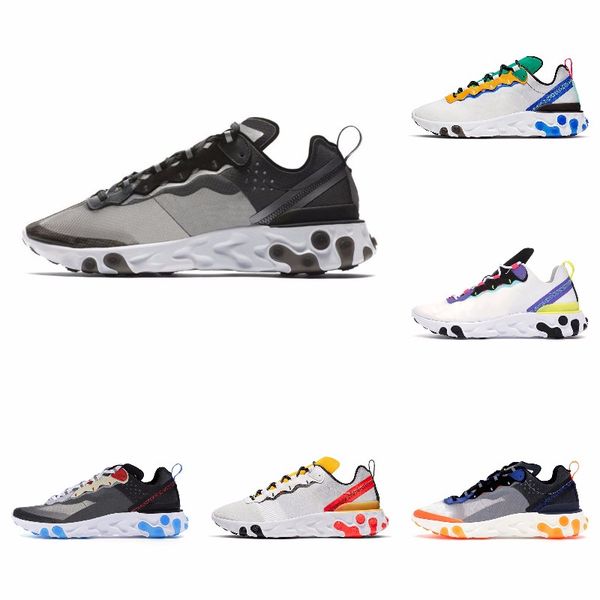 

new ashion react element running shoes fo men women light bone triple black royal solar team red mens trainers sports sneaker runner s#07004