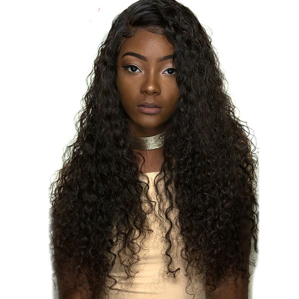 

deep wave 360 lace frontal wig pre plucked with baby hair brazilian curly 13x6 lace front human hair wigs for black womem