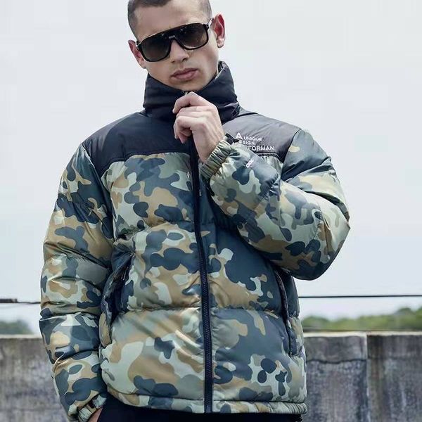 

camouflage mens designer winter thick puffer jackets luxury cotton-padded jacket men streetwear coat green khaiki outdoor bubble coats -3xl, Black;brown