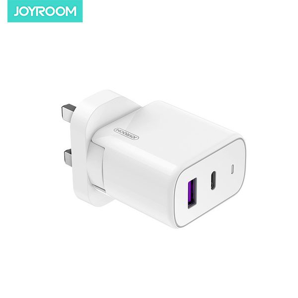 JOYROOM Caricatore da muro con spina UK Caricatore rapido da 30 W L-QP301 Caricatore USB a doppia porta Adattatore di alimentazione portatile da viaggio per la casa per Iphone Samsung