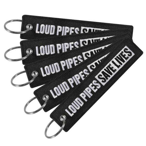 

keychain for car bijoux embroidery key chain for motorcycles and cars gifts tag key fobs holder loud pipes save lives keychain, Silver