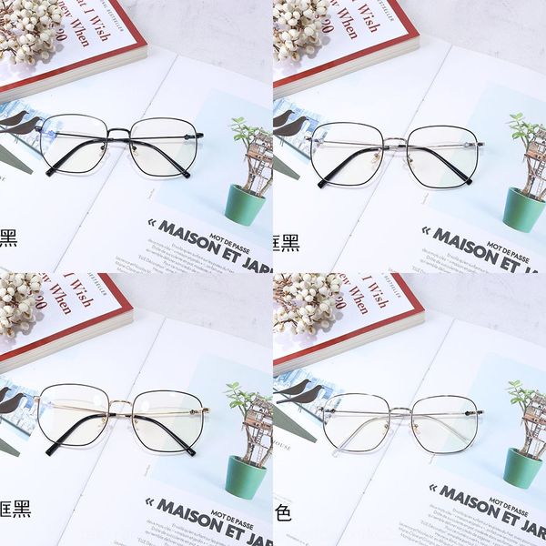 

myopia female fashionable plain face large frame myopia glasses student glasses frame male literary round face harajuku, Silver