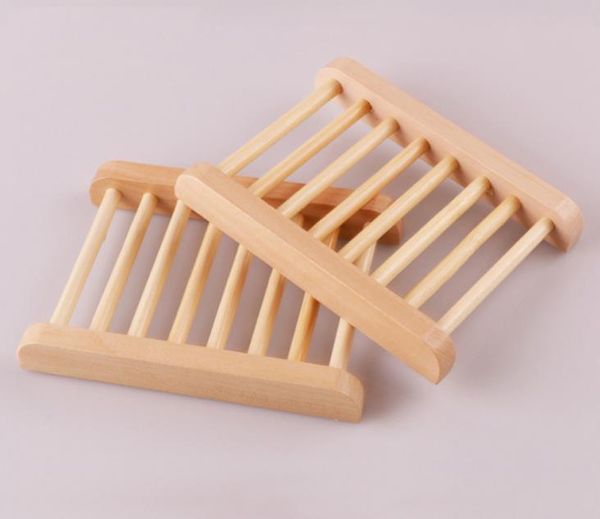 100PCS Natürliche Bambus Tabletts Großhandel Holz Seifenschale Holz Seifenschale Halter Rack Platte Box Container für Bad Dusche badezimmer SN233