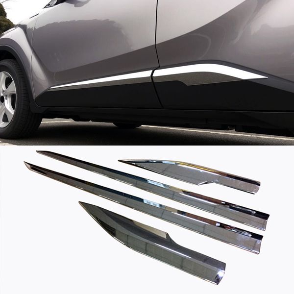 

exterior accessories side door body panel molding cover trim protector abs chrome 4pcs for toyota c-hr chr 2016 2017 2018