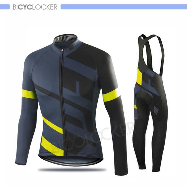 

cycling clothes men jersey set long sleeve spring autumn road bike wear riding ropa ciclismo gel breathable pad, Black;blue