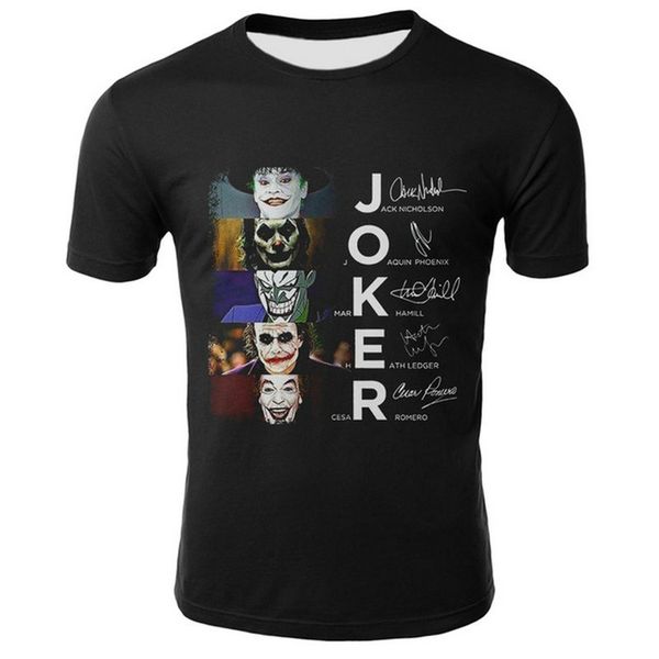 

dressing2020 2019 2020 new clown t shirt men/women joker face 3d printed terror fashion t-shirts, White;black