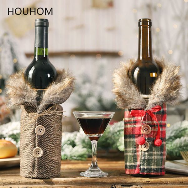 

new year 2020 santa claus wine bottle dust cover xmas navidad noel christmas decorations for home natal 2019 dinner table decor