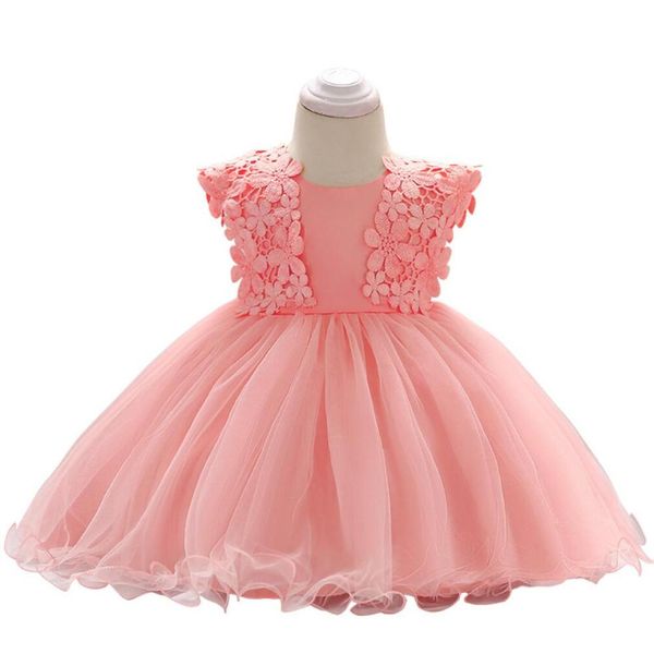 

infant baby girls party dresses for girls princess dress kids 1st year birthday party ball gown flower dress 0-2 yrs, Red;yellow